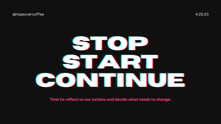Time to reflect on our actions and decide what needs to change. (Wide)
